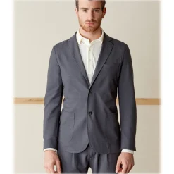 Cruna - Chelsea Fresh Wool Jacket - 560 - Medium Grey - Handmade in Italy - Luxury High Quality Jacket - Avvenice