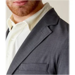 Cruna - Chelsea Fresh Wool Jacket - 560 - Medium Grey - Handmade in Italy - Luxury High Quality Jacket - Avvenice