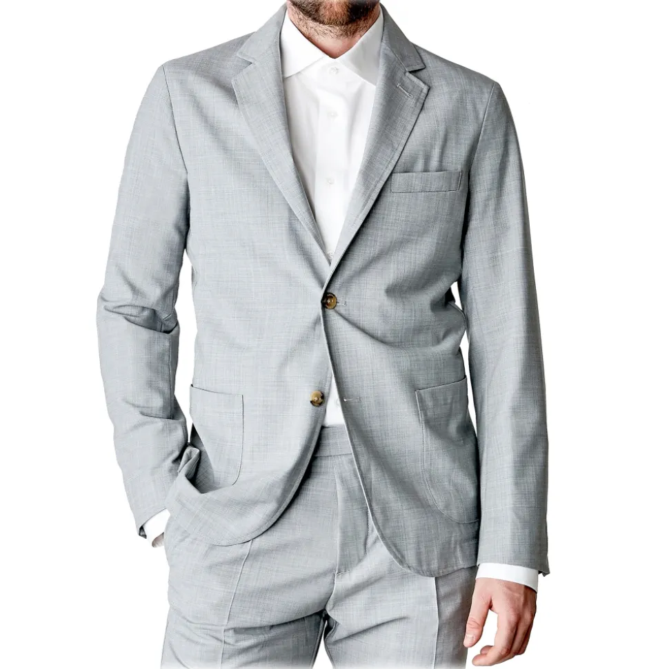 Cruna - Chelsea Fresh Wool Jacket - 560 - Light Grey - Handmade in Italy - Luxury High Quality Jacket - Avvenice
