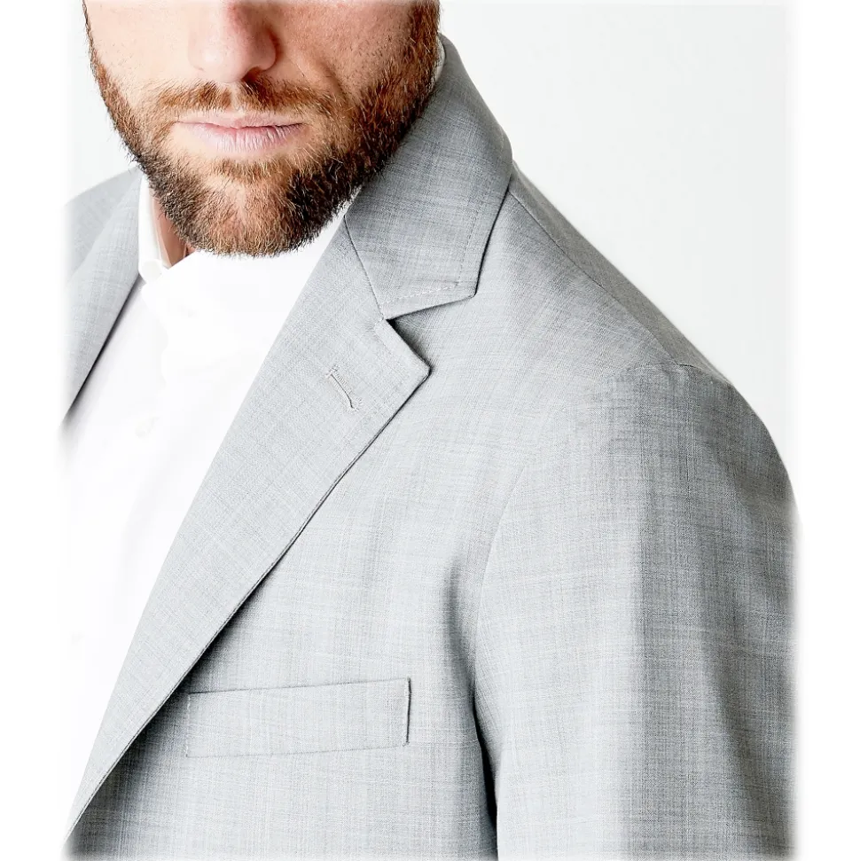 Cruna - Chelsea Fresh Wool Jacket - 560 - Light Grey - Handmade in Italy - Luxury High Quality Jacket - Avvenice