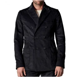 Cruna - Chelsea Jacket in Corduroy - 611 - Night Blue - Handmade in Italy - Luxury High Quality Jacket - Avvenice
