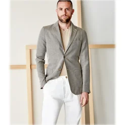 Cruna - Chelsea Linen Jacket - 556 - Terra - Handmade in Italy - Luxury High Quality Jacket - Avvenice