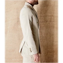 Cruna - Chelsea Linen Jacket - 540 - Ecru - Handmade in Italy - Luxury High Quality Jacket - Avvenice
