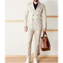 Cruna - Chelsea Linen Jacket - 540 - Ecru - Handmade in Italy - Luxury High Quality Jacket - Avvenice