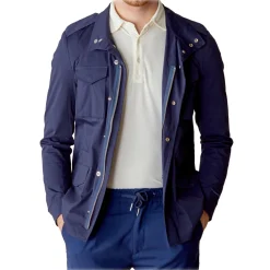 Cruna - Cotton Field Jacket - 566 - Navy - Handmade in Italy - Luxury High Quality Jacket - Avvenice