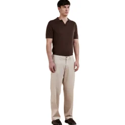 Cruna - Greenwich Trousers - 1551 - Sesame - Handmade in Italy - Luxury High Quality Collection - Avvenice