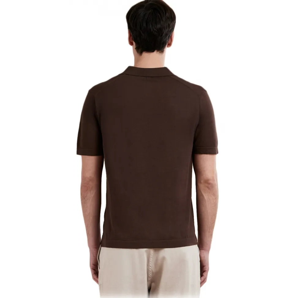 Cruna - Levante Polo Shirt - 1531 - Dark Brown - Handmade in Italy - Luxury High Quality Collection - Avvenice