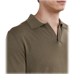 Cruna - Levante Polo Shirt - 1531 - Sage Green - Handmade in Italy - Luxury High Quality Collection - Avvenice