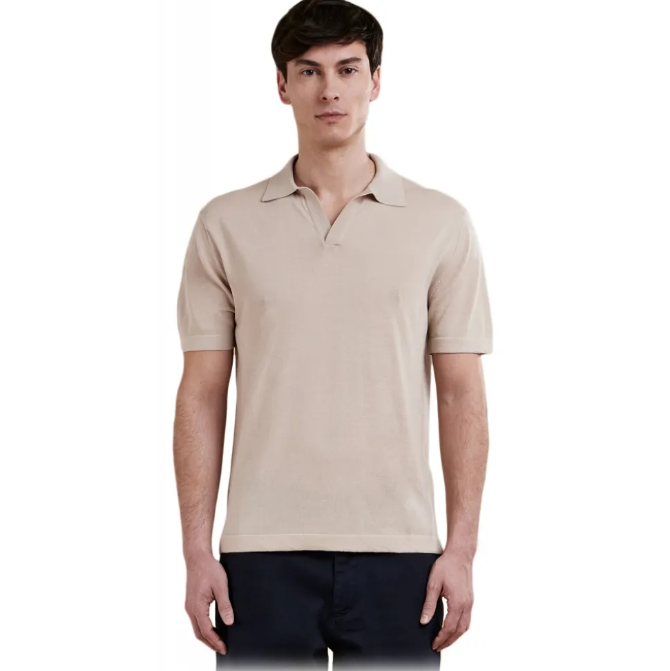 Cruna - Levante Polo Shirt - 1531 - Sesame - Handmade in Italy - Luxury High Quality Collection - Avvenice
