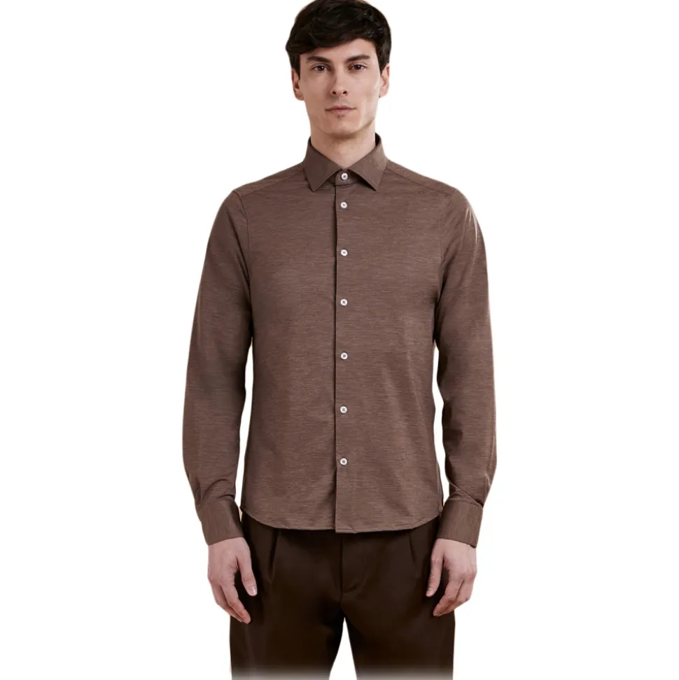 Cruna - Manhattan Shirt - 1526 - Chocolate - Handmade in Italy - Luxury High Quality Collection - Avvenice