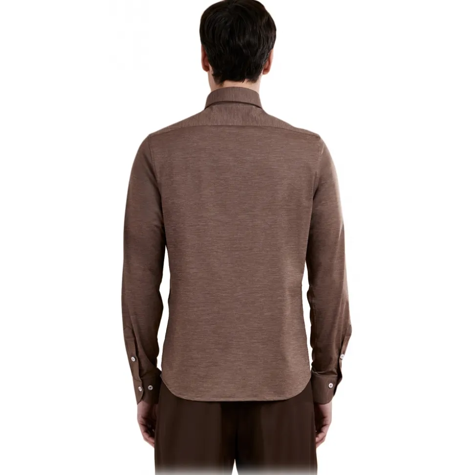 Cruna - Manhattan Shirt - 1526 - Chocolate - Handmade in Italy - Luxury High Quality Collection - Avvenice