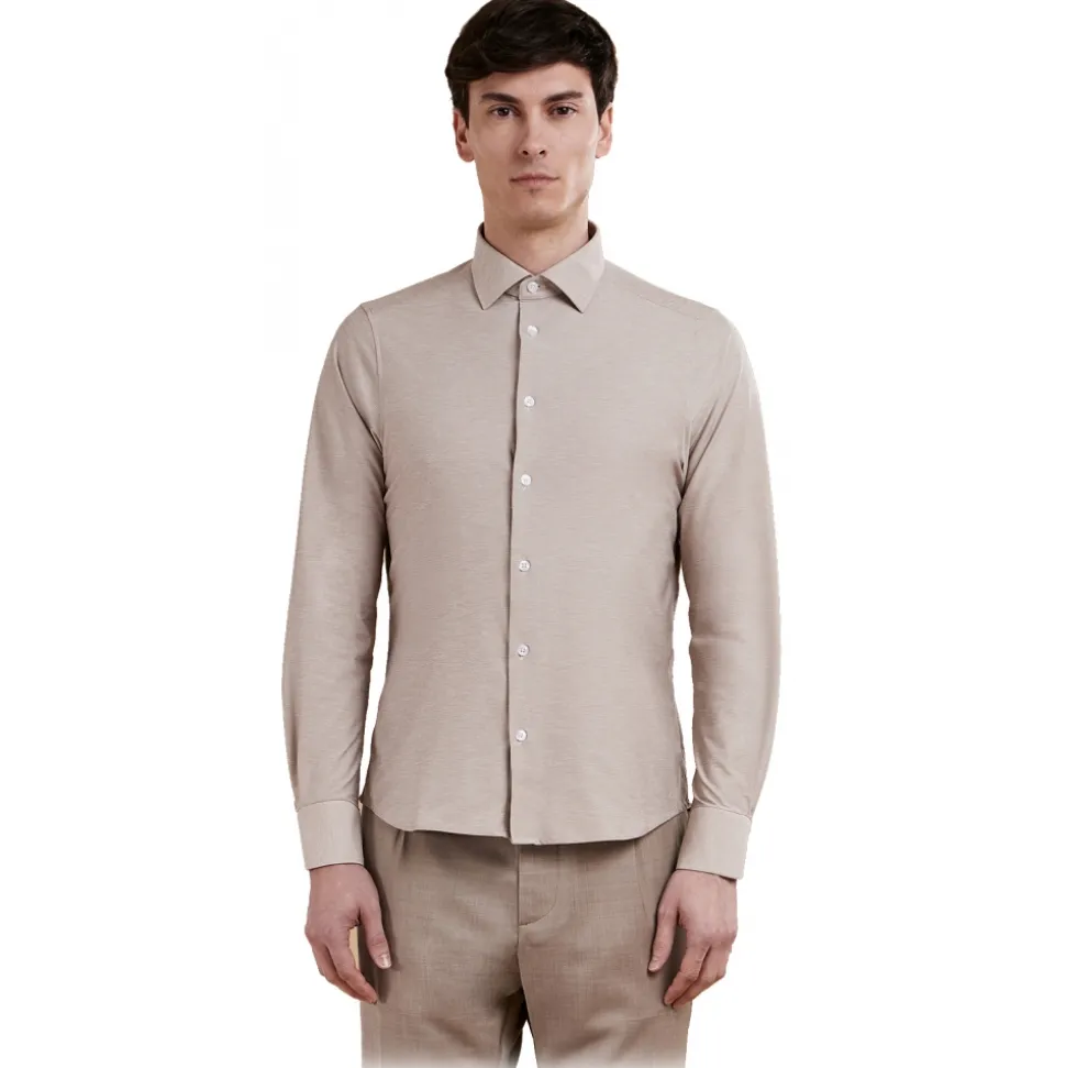 Cruna - Manhattan Shirt - 1526 - Sesame - Handmade in Italy - Luxury High Quality Collection - Avvenice