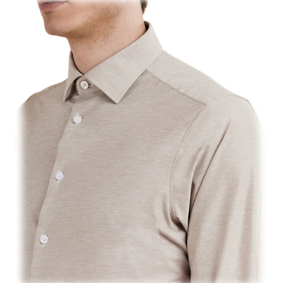 Cruna - Manhattan Shirt - 1526 - Sesame - Handmade in Italy - Luxury High Quality Collection - Avvenice