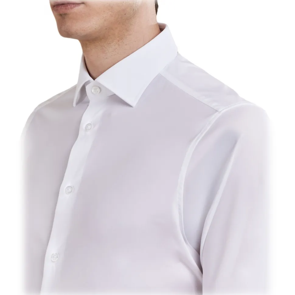 Cruna - Manhattan Shirt - 1526 - White - Handmade in Italy - Luxury High Quality Collection - Avvenice