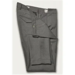Cruna - Marais Trousers in Wool Flannel - 628 - Slate - Handmade in Italy - Luxury High Quality Pants - Avvenice
