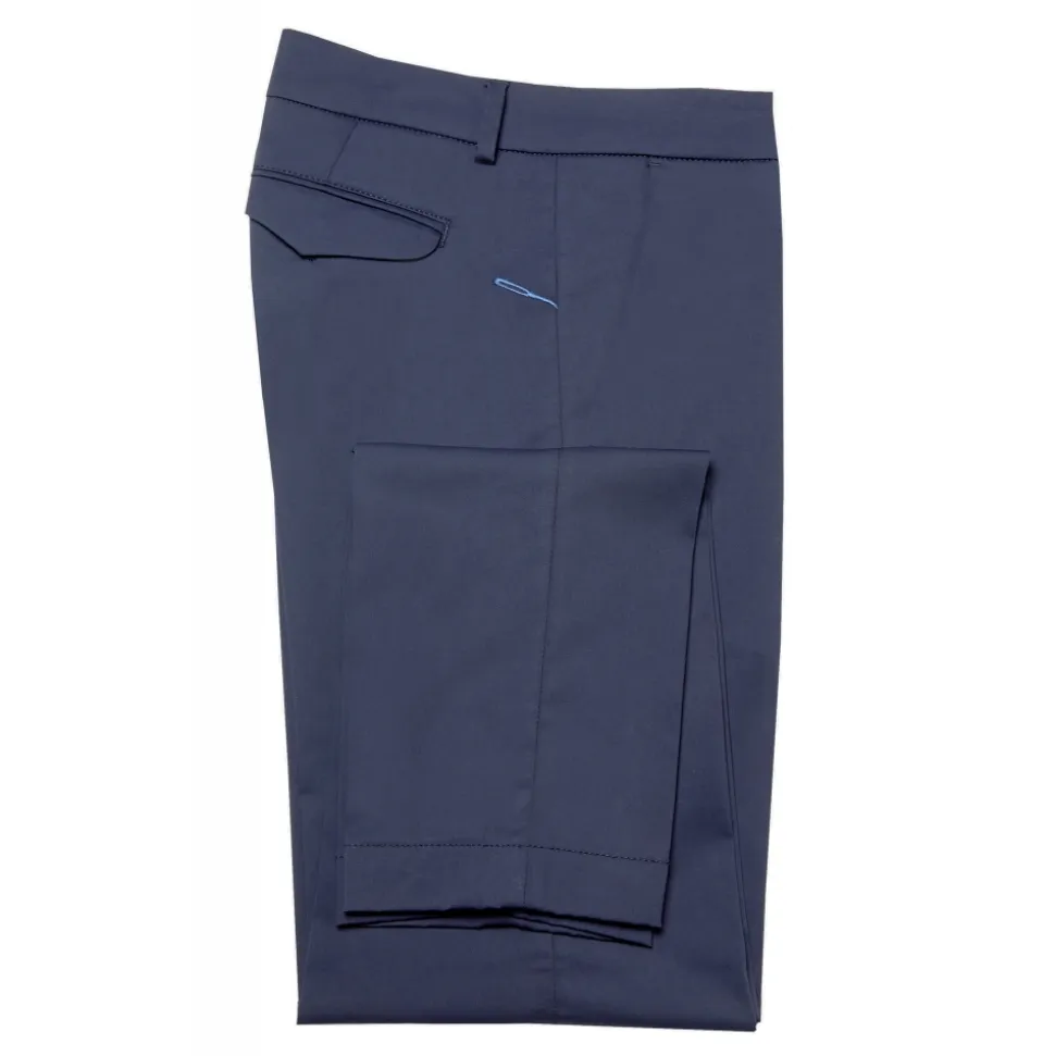 Cruna - Marais Trousers in Cotton - 510 - Blue - Handmade in Italy - Luxury High Quality Pants - Avvenice