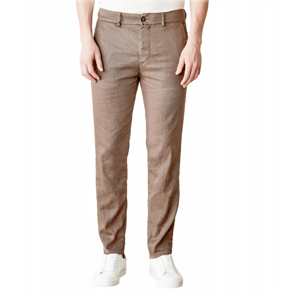 Cruna - Marais Trousers in Linen - 540 - Moro - Handmade in Italy - Luxury High Quality Pants - Avvenice