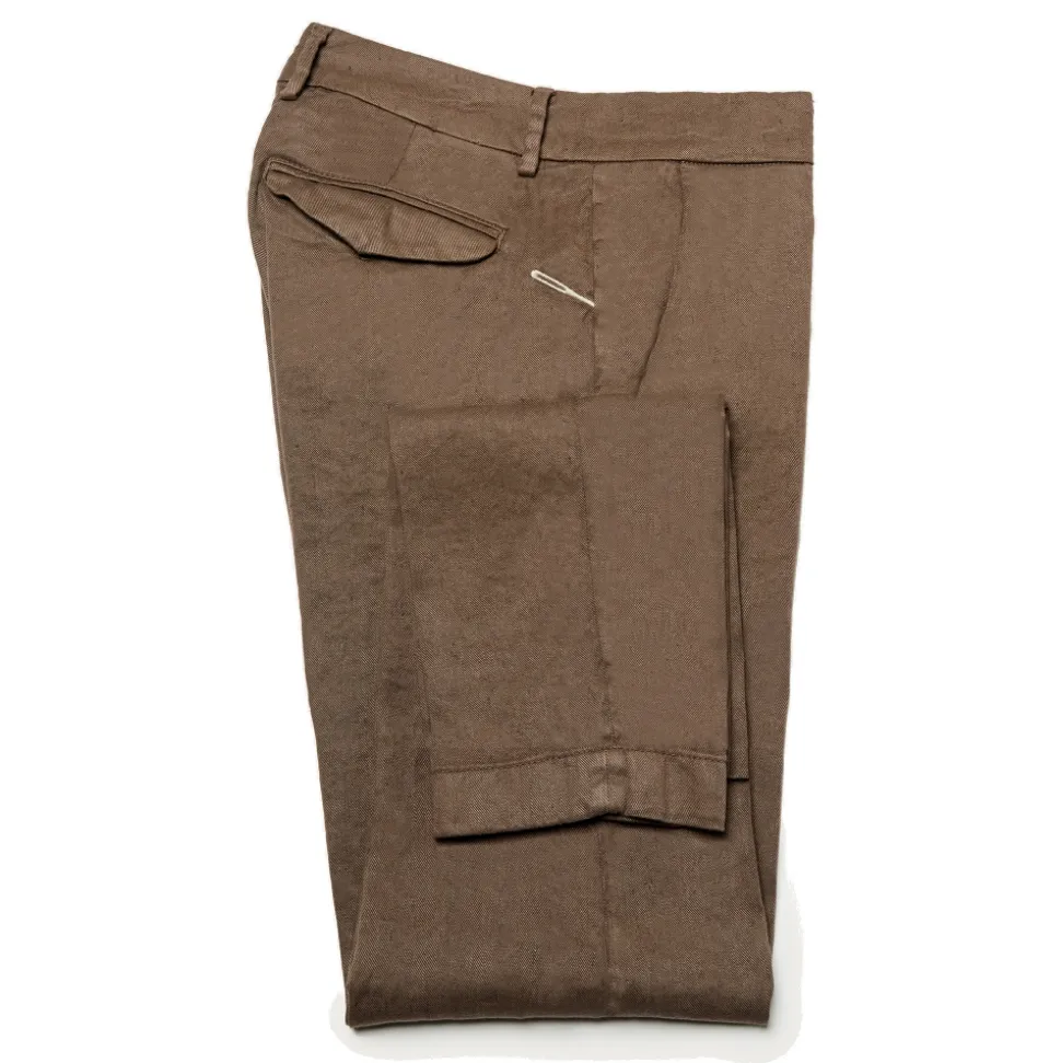 Cruna - Marais Trousers in Linen - 540 - Moro - Handmade in Italy - Luxury High Quality Pants - Avvenice