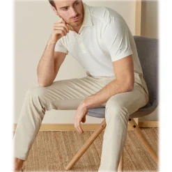 Cruna - Marais Trousers in Cotton - 510 - ECRU - Handmade in Italy - Luxury High Quality Pants - Avvenice