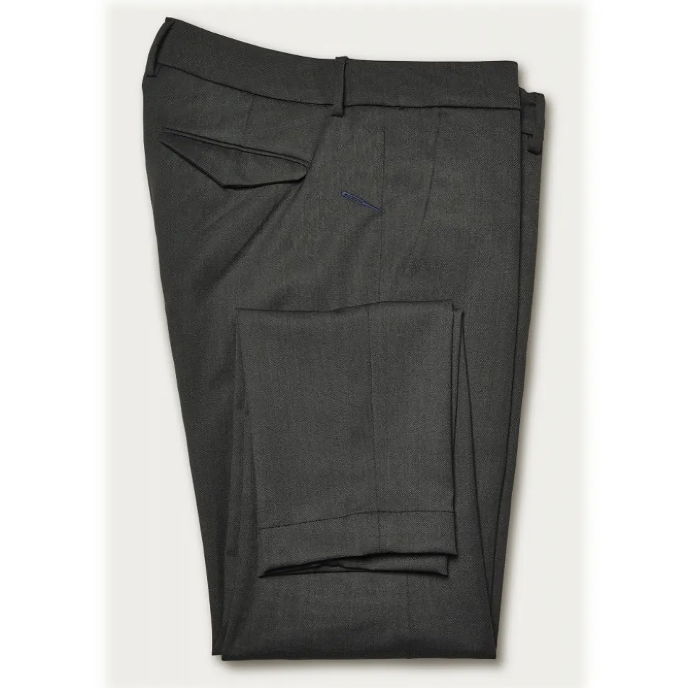 Cruna - Marais Trousers in Tech Wool - 648 - Slate - Handmade in Italy - Luxury High Quality Pants - Avvenice