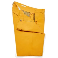 Cruna - Marais Trousers in Cotton - 511 - Senape - Handmade in Italy - Luxury High Quality Pants - Avvenice