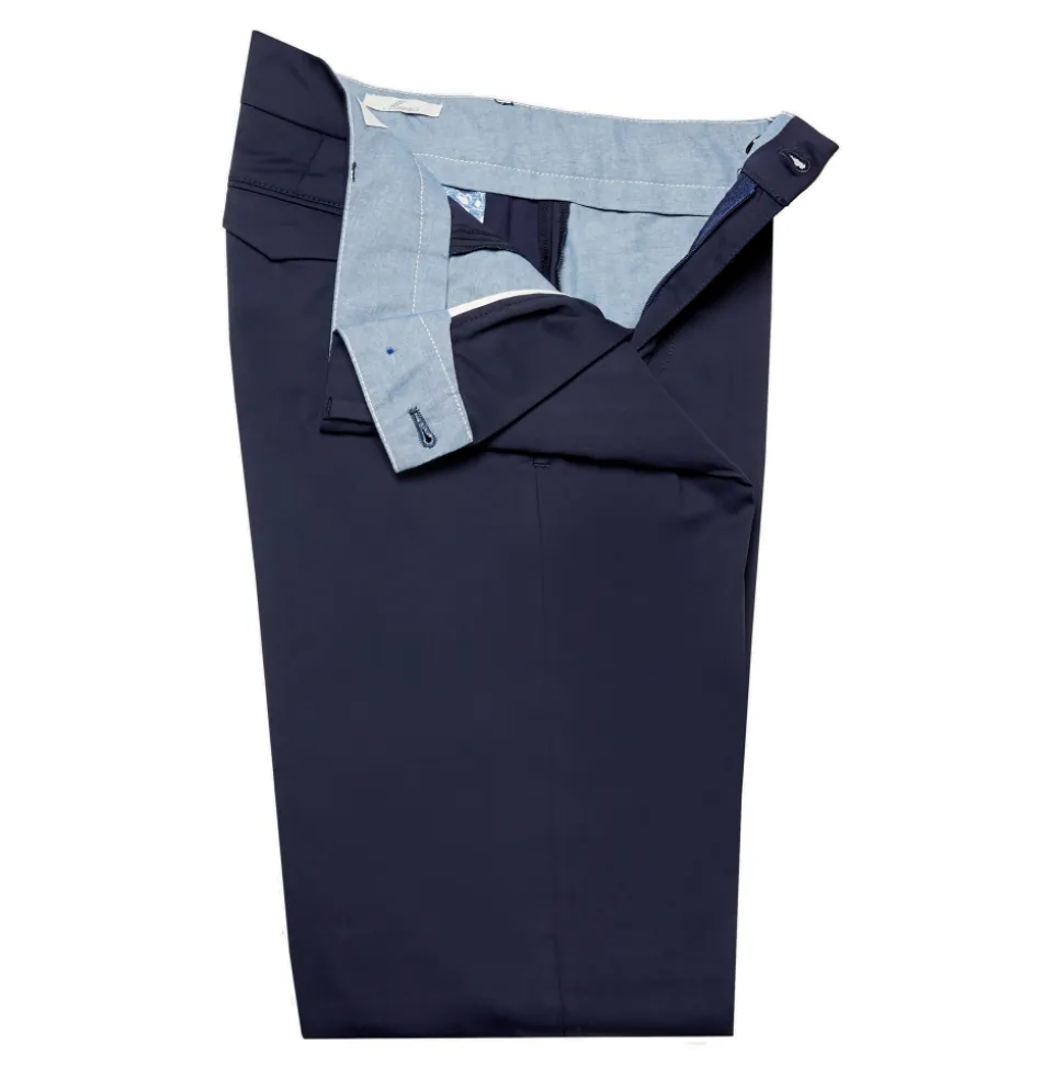 Cruna - Marais Trousers in Cotton - 566 - Navy - Handmade in Italy - Luxury High Quality Pants - Avvenice