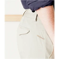 Cruna - Marais Trousers in Cotton - 566 - Beige - Handmade in Italy - Luxury High Quality Pants - Avvenice