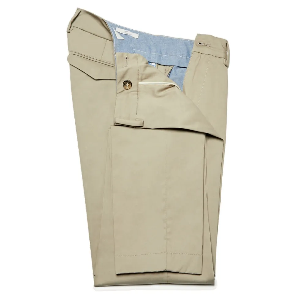 Cruna - Marais Trousers in Cotton - 566 - Beige - Handmade in Italy - Luxury High Quality Pants - Avvenice