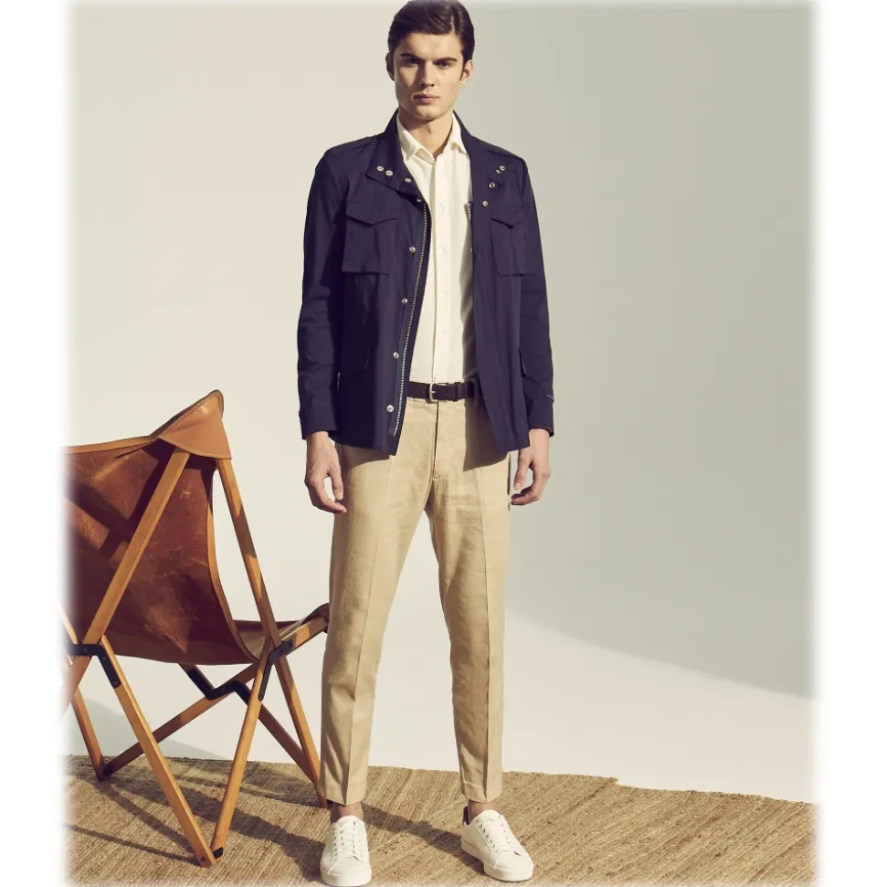 Cruna - Marais Trousers in Linen - 540 - ECRU - Handmade in Italy - Luxury High Quality Pants - Avvenice