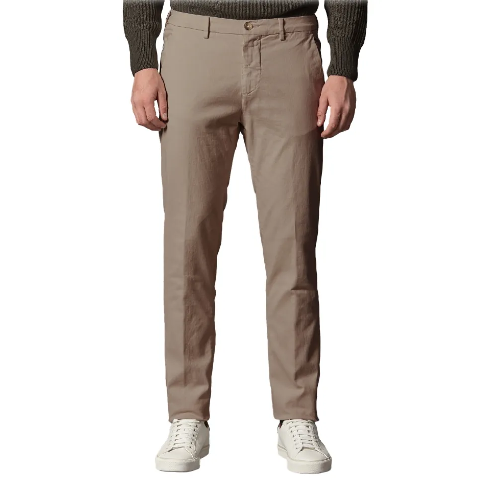 Cruna - Marais Trousers in Cotton Drill - 600 - Dove Beige - Handmade in Italy - Luxury High Quality Pants - Avvenice