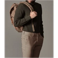 Cruna - Marais Trousers in Cotton Drill - 600 - Dove Beige - Handmade in Italy - Luxury High Quality Pants - Avvenice