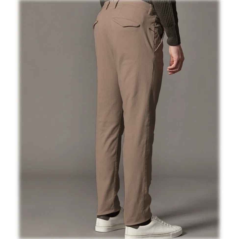 Cruna - Marais Trousers in Cotton Drill - 600 - Dove Beige - Handmade in Italy - Luxury High Quality Pants - Avvenice