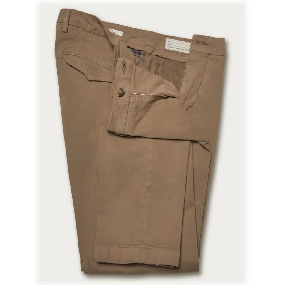 Cruna - Marais Trousers in Cotton Drill - 600 - Dove Beige - Handmade in Italy - Luxury High Quality Pants - Avvenice