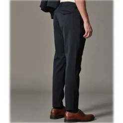 Cruna - Marais Trousers in Tech Wool - 648 - Night Blue - Handmade in Italy - Luxury High Quality Pants - Avvenice