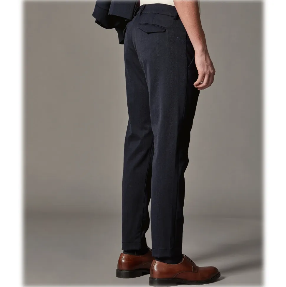 Cruna - Marais Trousers in Tech Wool - 648 - Night Blue - Handmade in Italy - Luxury High Quality Pants - Avvenice