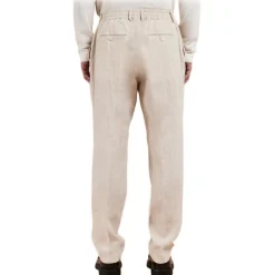 Cruna - Mitte Trousers - 1510 - Ecru - Handmade in Italy - Luxury High Quality Collection - Avvenice