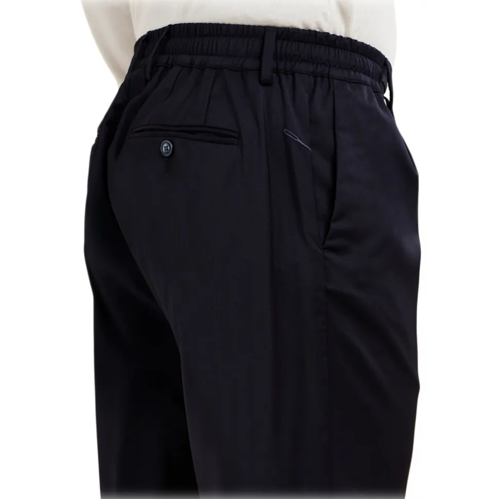 Cruna - Mitte Trousers - 1516 - Night Blue - Handmade in Italy - Luxury High Quality Collection - Avvenice