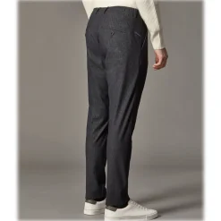 Cruna - Mitte Trousers in Corduroy - 615 - Night Blue - Handmade in Italy - Luxury High Quality Pants - Avvenice