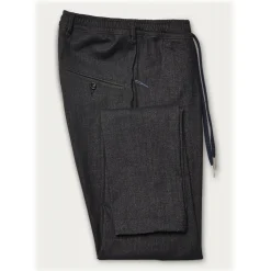 Cruna - Mitte Trousers in Corduroy - 615 - Night Blue - Handmade in Italy - Luxury High Quality Pants - Avvenice