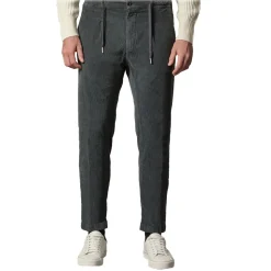 Cruna - Mitte Trousers in Corduroy - 610 - Slate - Handmade in Italy - Luxury High Quality Pants - Avvenice