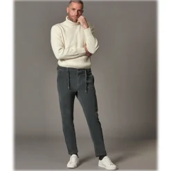 Cruna - Mitte Trousers in Corduroy - 610 - Slate - Handmade in Italy - Luxury High Quality Pants - Avvenice