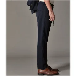 Cruna - Mitte Trousers in Tech Wool - 648 - Night Blue - Handmade in Italy - Luxury High Quality Pants - Avvenice
