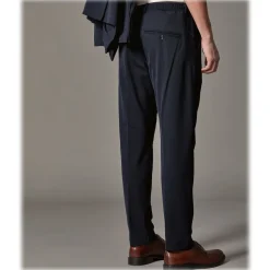 Cruna - Mitte Trousers in Tech Wool - 648 - Night Blue - Handmade in Italy - Luxury High Quality Pants - Avvenice