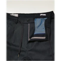 Cruna - Mitte Trousers in Tech Wool - 648 - Night Blue - Handmade in Italy - Luxury High Quality Pants - Avvenice