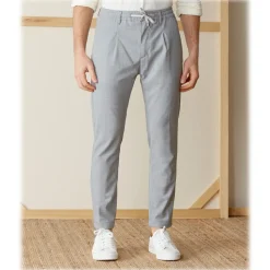 Cruna - Mitte Trousers in Fresh Wool - 560 - Light Grey - Handmade in Italy - Luxury High Quality Pants - Avvenice