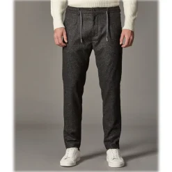 Cruna - Mitte Trousers in Naps Wool - 634 - Slate - Handmade in Italy - Luxury High Quality Pants - Avvenice