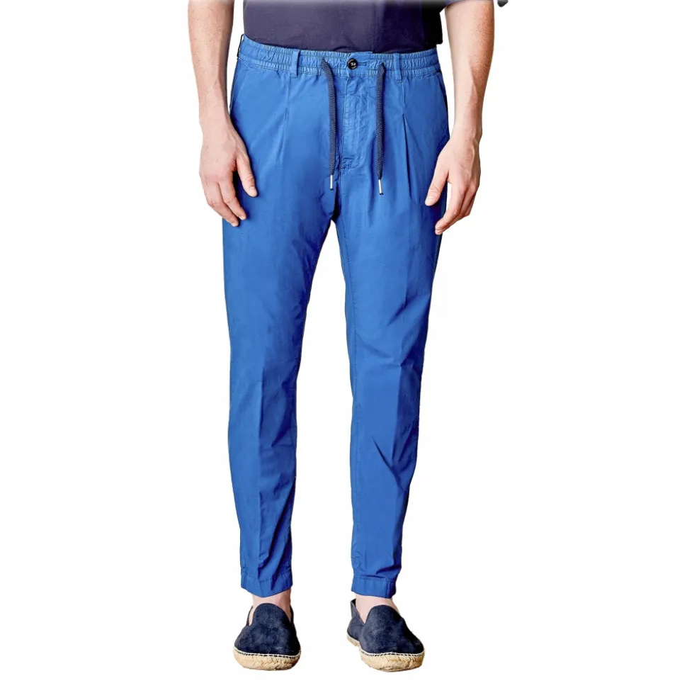 Cruna - Mitte Trousers in Cotton - 511 - Royal - Handmade in Italy - Luxury High Quality Pants - Avvenice