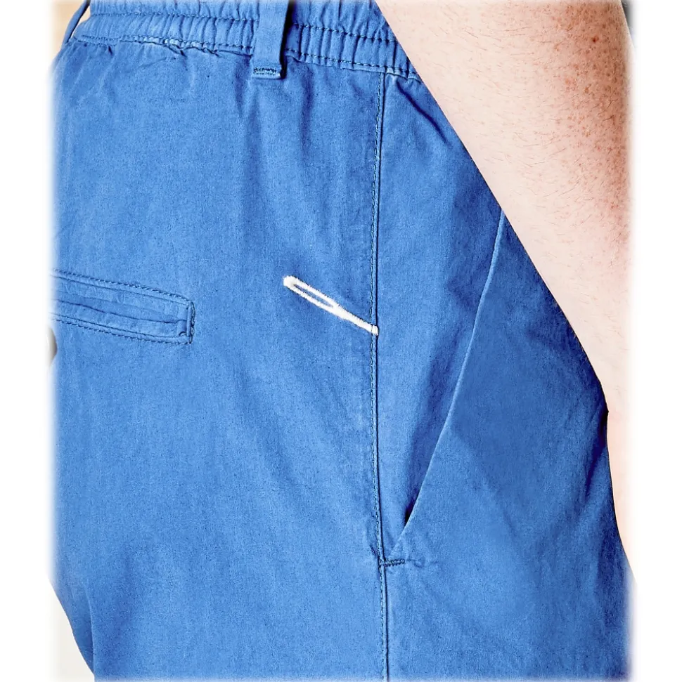 Cruna - Mitte Trousers in Cotton - 511 - Royal - Handmade in Italy - Luxury High Quality Pants - Avvenice