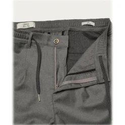 Cruna - Mitte Trousers in Wool Flannel - 628 - Rock Gray - Handmade in Italy - Luxury High Quality Pants - Avvenice