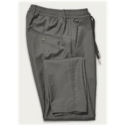 Cruna - Mitte Trousers in Wool Flannel - 628 - Rock Gray - Handmade in Italy - Luxury High Quality Pants - Avvenice